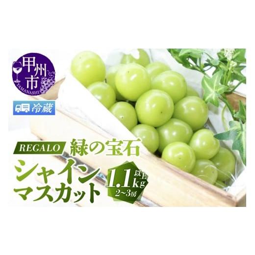 ふるさと納税 ぶどう マスカット 山梨県 甲州市 冷蔵便 頬張る幸福感 〜緑の宝石・シャインマスカット〜 1.1kg以上 2〜3房 2026年発送 (RG)B-846CO シャイ…