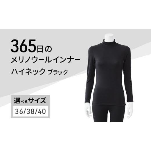 ふるさと納税 服 女 兵庫県 加西市 365日のメリノウールインナー advance ハイネック ブラック サイズ:38 38