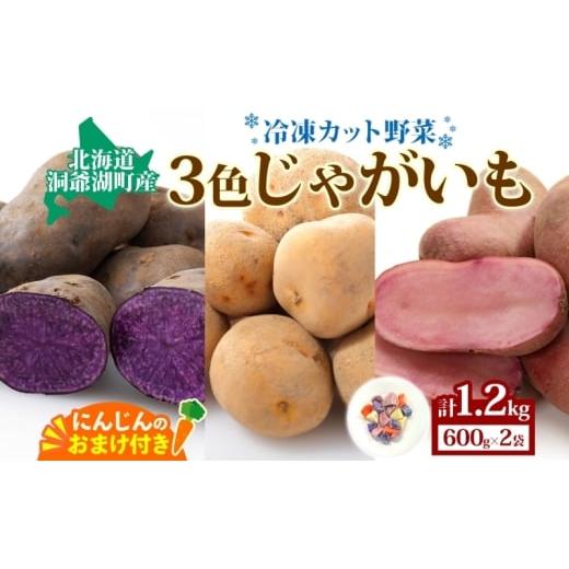 ふるさと納税 野菜類 じゃがいも 北海道 洞爺湖町 とうやマルシェ 3色じゃがいも おまけにんじん 600g×2 計1.2kg じゃがいも 芋 いも イモ ニンジン にんじん…