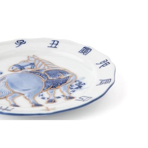 ふるさと納税 食器・グラス 皿 佐賀県 有田町 有田焼 染金彩午絵 干支皿 源右衛門窯 干支 午 うま 縁起物 お正月 飾り皿 インテリア 45000円 A45-379の画像