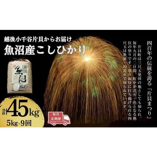 ふるさと納税 米 コシヒカリ 新潟県 小千谷市 令和7年産 定期便 魚沼産コシヒカリ 計45kg(5kg×1袋×毎月全9回) 白米 精米 新潟県産 米萬 | 新潟県産 コシヒ…