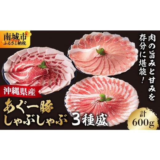 ふるさと納税 豚肉 沖縄県 南城市 あぐー食べくらべしゃぶしゃぶ(3点セット) 計600g I アグー豚 あぐー豚 豚肉 ブランド豚 しゃぶしゃぶ 食べ比べ セット 60…