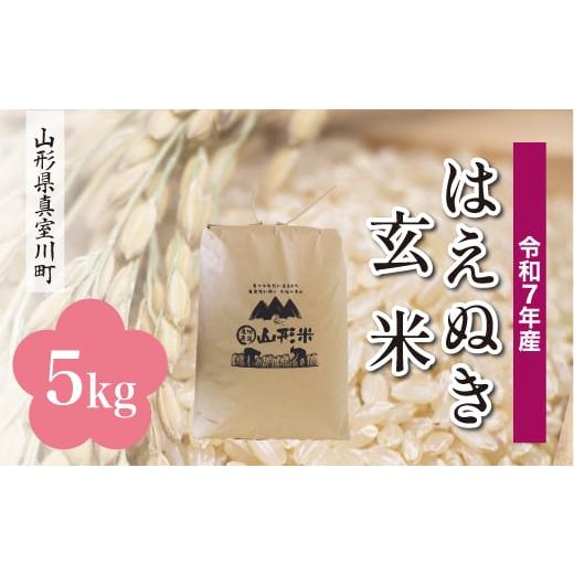 ふるさと納税 玄米 山形県 真室川町 令和7年産米 はえぬき 玄米 5kg (5kg×1袋) 配送時期指定可 山形県真室川町