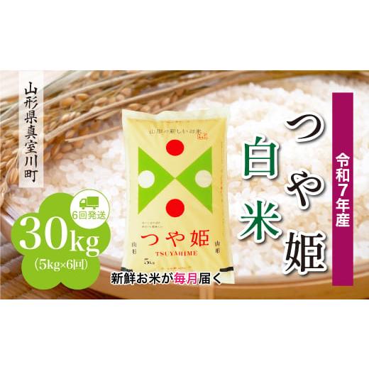 ふるさと納税 米 つや姫 山形県 真室川町 令和7年産米 特別栽培米 つや姫 白米 定期便 30kg (5kg×1ヶ月間隔で6回お届け) 配送時期指定可 山形県真室川町