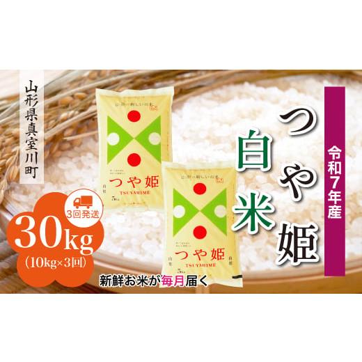 ふるさと納税 米 つや姫 山形県 真室川町 令和7年産米 特別栽培米 つや姫 白米 定期便 30kg (10kg×1ヶ月間隔で3回お届け) 配送時期指定可 山形県真室川…