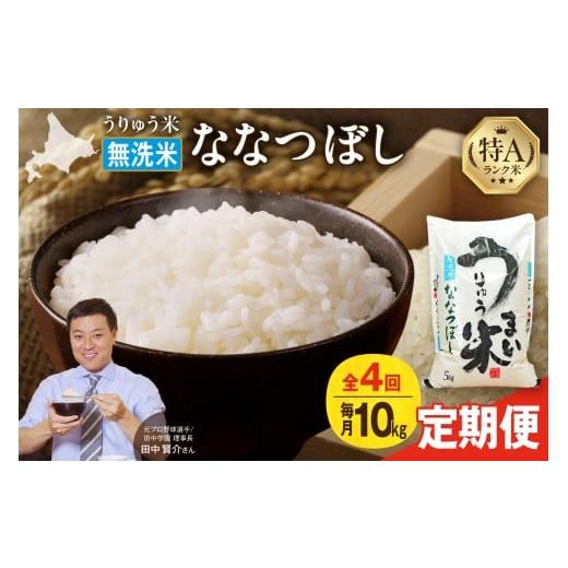 ふるさと納税 無洗米 北海道 雨竜町 定期便全4回 うりゅう米 ななつぼし 無洗米 10kg(5kg×2袋)毎月1回お届け お米 米 ごはん ご飯 4ヶ月 連続お届け 定期…