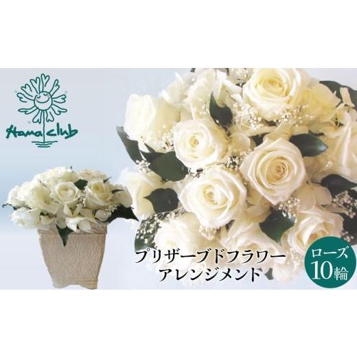 ふるさと納税 花・苗木 花束 愛知県 碧南市 日付指定可能 プリザーブドフラワーローズ10輪 プリザーブドフラワーアレンジメント ホワイト 薔薇 バラ ギフト…