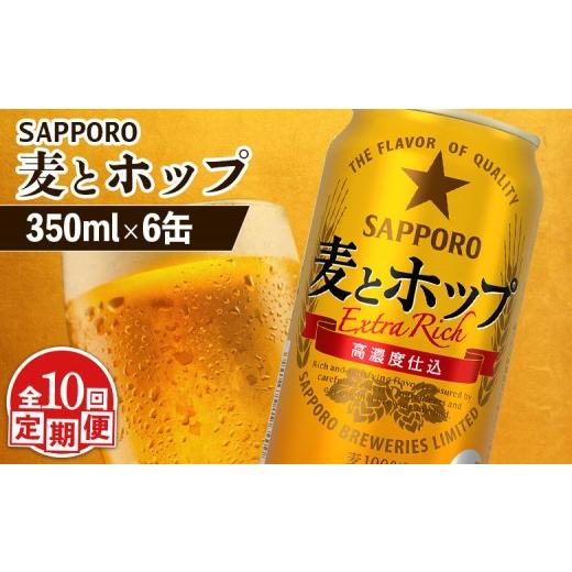 ふるさと納税 ビール 北海道 恵庭市  定期便：10回 サッポロ 麦とホップ 350ml×6缶 | サッポロ 発泡酒 麦とホップ 麦酒 ホップ サッポロビール 北海道ビール …の画像