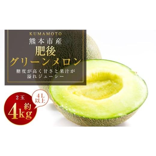 ふるさと納税 メロン メロン青肉 熊本県 - 熊本市産 肥後グリーンメロン2玉4L以上 約4kg 2026年4月下旬〜2026年7月下旬発送予定 メロン 青肉 甘いフルーツ …