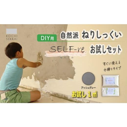 ふるさと納税 伝統技術 高知県 南国市 自然派ねりしっくい SELF-re セルフル 下塗り材 1平方メートルお試しセット アッシュグレー | DIY 初心者 簡単 練り済み…