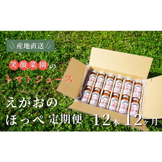 ふるさと納税 野菜類 トマト 北海道 美瑛町 定期便・全12回 毎日飲みたくなる大玉トマト100%ジュース えがおのほっぺ (160ml×12本)×12回| 新鮮野菜 旬の野…