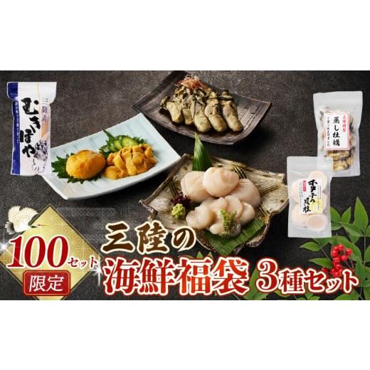 ふるさと納税 魚貝類 ホタテ 岩手県 大船渡市 年内配送 三陸の海鮮福袋 3種セット ホタテ貝柱200g 蒸し牡蠣200g むきほや200g ほたて 帆立 貝柱 貝 海鮮 魚貝…