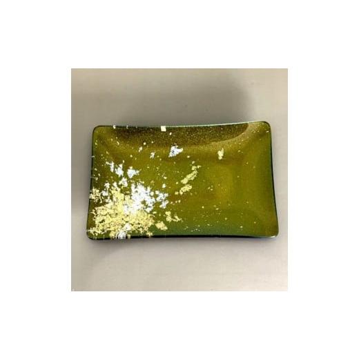 ふるさと納税 金工品 和歌山県 海南市 角小皿 マジョ(金箔)グリーン グリーン