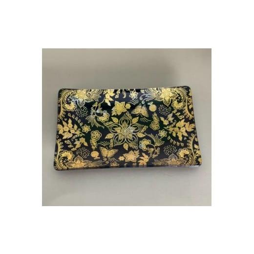 ふるさと納税 金工品 和歌山県 海南市 角小皿 花舞 漆黒