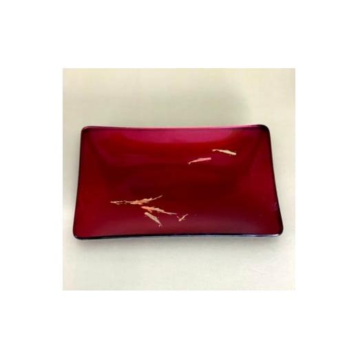 ふるさと納税 陶磁器・漆器・ガラス 和歌山県 海南市 角小皿 鯉 赤溜 赤溜