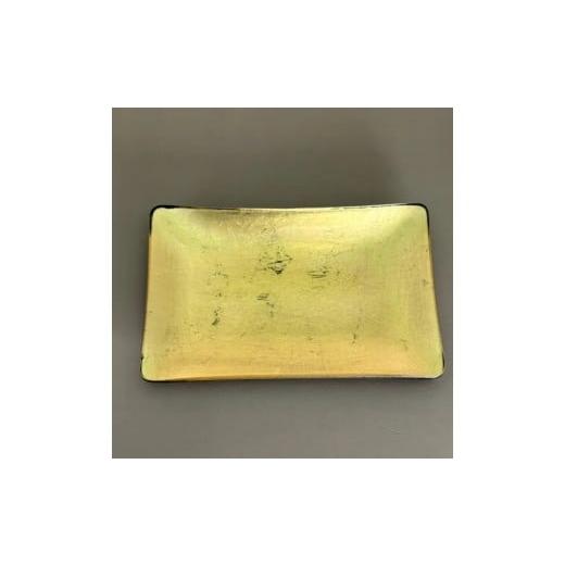 ふるさと納税 陶磁器・漆器・ガラス 和歌山県 海南市 角小皿 箔貼り ゴールド