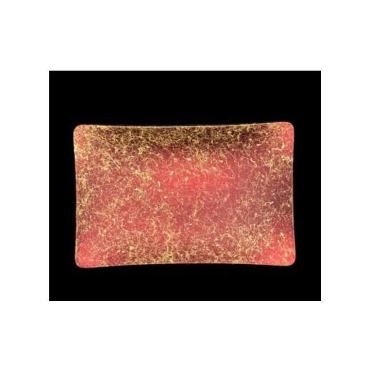 ふるさと納税 金工品 和歌山県 海南市 角小皿 乱糸(マット仕上げ) 赤溜 赤溜