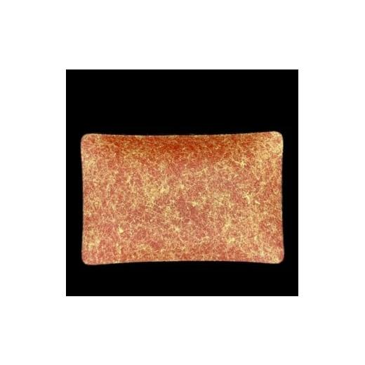 ふるさと納税 金工品 和歌山県 海南市 角小皿 乱糸(マット仕上げ) 本朱 本朱