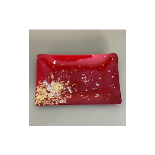 ふるさと納税 金工品 和歌山県 海南市 角小皿(金箔) 本朱 本朱