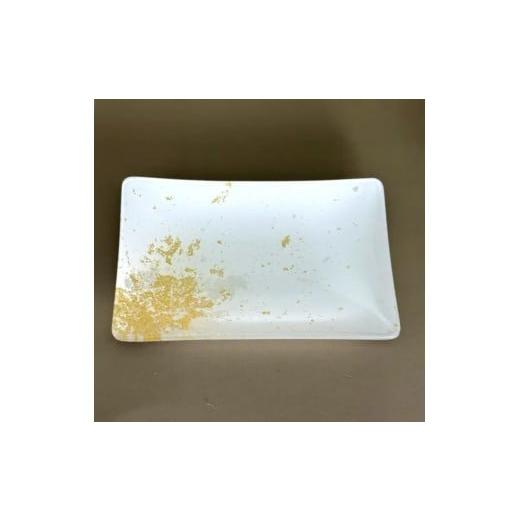 ふるさと納税 金工品 和歌山県 海南市 角小皿(金箔) 純白 純白