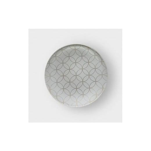 ふるさと納税 金工品 和歌山県 海南市 丸小皿 金七宝つなぎ 純白 純白