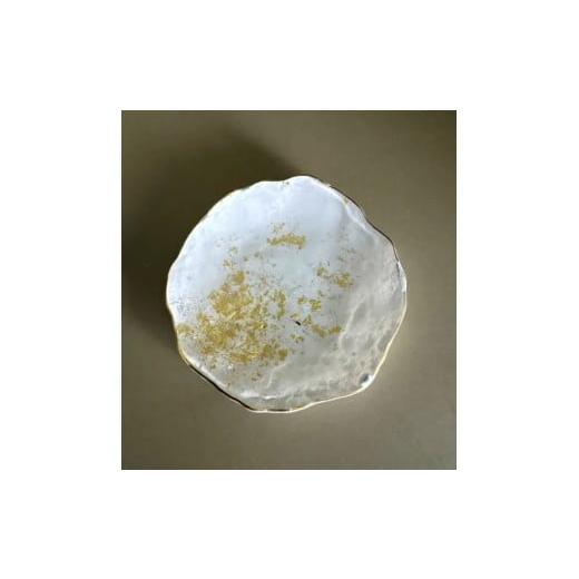 ふるさと納税 陶磁器・漆器・ガラス 和歌山県 海南市 豆皿 口金ロック 古代金箔純白 純白