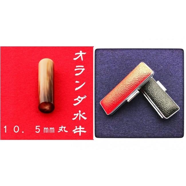 ふるさと納税 伝統技術 静岡県 浜松市 オランダ水牛10.5mm(5書体)牛革ケース(黒)行書体(ぎょうしょたい) No.5786-7826 1850 ぎょうしょたい_1