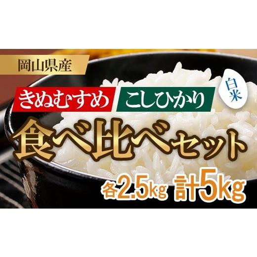 ふるさと納税 米 岡山県 井原市 お米 食べ比べセット 5kg(コシヒカリ・きぬむすめ)井原市美星町産(令和7年産)