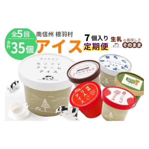 ふるさと納税 菓子 アイス 長野県 根羽村 全5回 フレーバーアイス定期便 南信州根羽村産アイス が毎月7個届く 合計35個 アイスクリーム ソフトクリーム バニラ…