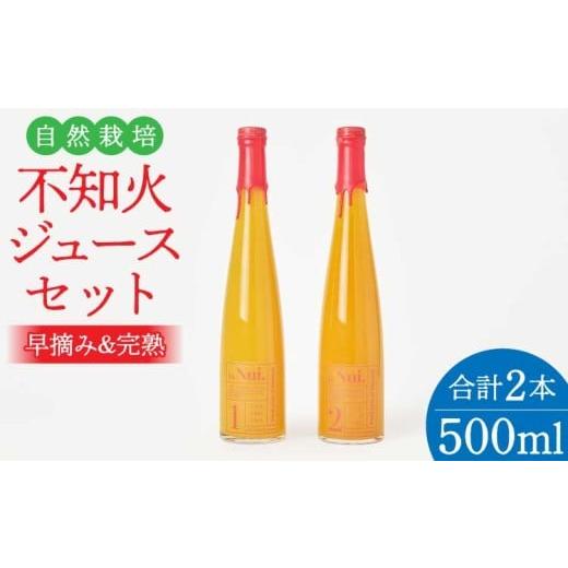 ふるさと納税 果汁飲料 みかん 熊本県 宇城市 大見産 自然栽培 不知火ジュースセット (早摘み&amp;完熟) 500ml 2本セット 冷蔵 100%ジュース しらぬい デコポ…