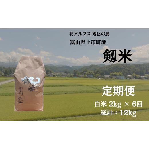 ふるさと納税 米 コシヒカリ 富山県 上市町  毎月1回お届け 定期便 令和7年産 上市町産コシヒカリ「剱米」（白米）2kg x 6回 計12kg  ソムリエH 富山県 上市…の画像
