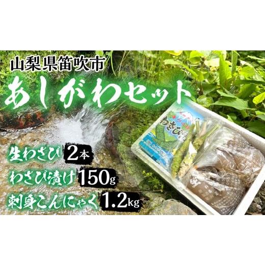 ふるさと納税 加工品等 山梨県 笛吹市 あしがわセット(生わさび+わさび漬け+刺身こんにゃく) 251-001