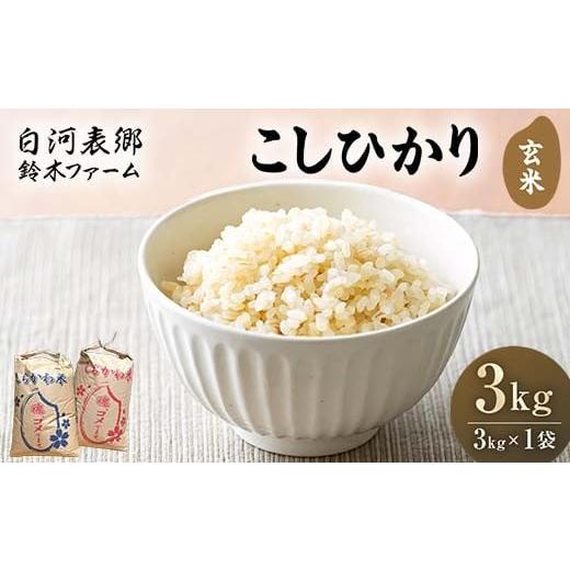 ふるさと納税 米 コシヒカリ 福島県 白河市 令和7年産米 白河表郷 コシヒカリ 玄米 3kg 米 コメ ごはん ご飯 食品 F24R-199