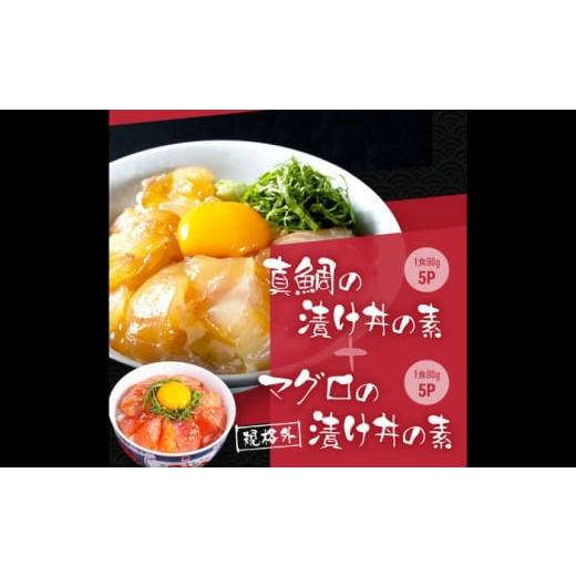 ふるさと納税 魚貝類 鯛 高知県 高知市 お歳暮対象 高知の海鮮丼の素「真鯛の漬け」約80g×5パック +「マグロの漬け」約80g×5パック 興洋フリーズ株式会社 A…