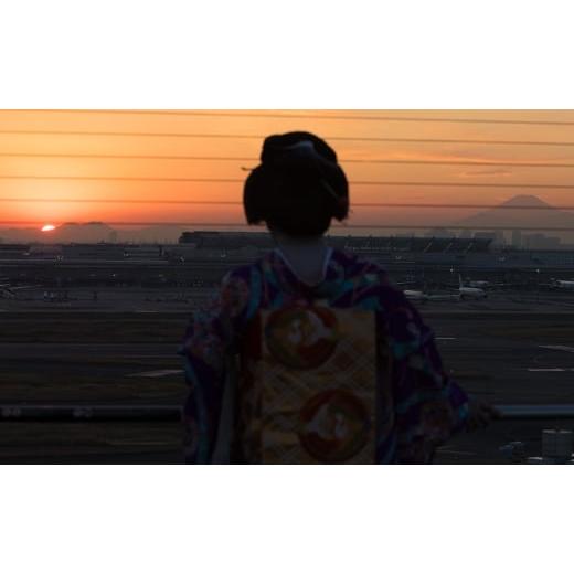 ふるさと納税 タオル・寝具 東京都 大田区 SKY WEDDING HANEDA OFUKU 記念手ぬぐい 羽田空港オリジナルデザイン 同柄2枚セット 記念 思い出 飛行機柄 縁結び …の画像