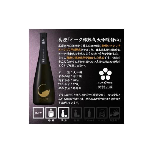 ふるさと納税 日本酒 純米大吟醸酒 長野県 諏訪市  諏訪五蔵 真澄 大吟醸 麗人 純米大吟醸 飲み比べ 720ml×2本 信州 日本酒 オーク樽熟成 大吟醸 静山 純米大…の画像