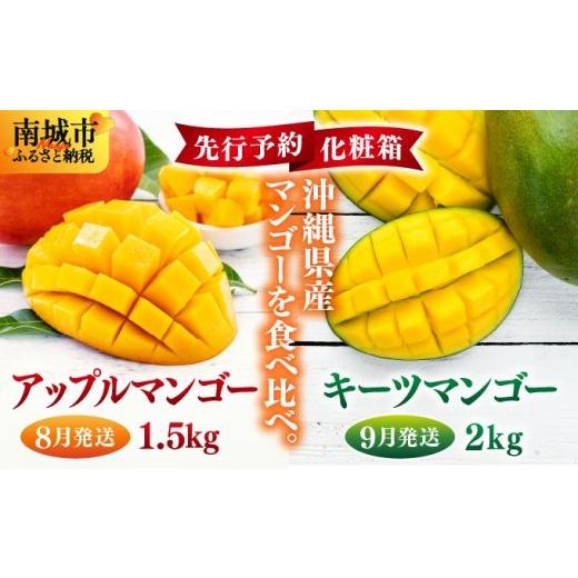 ふるさと納税 果汁飲料 マンゴー 沖縄県 南城市 先行予約 8月発送 アップルマンゴー1,5kg 化粧箱 &amp; 9月発送 キーツマンゴー2kg 化粧箱