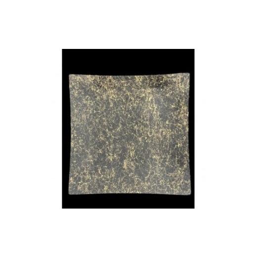 ふるさと納税 陶磁器・漆器・ガラス 和歌山県 高野町 波スクエアプレート S 乱糸(マット仕上げ)漆黒[NF85] 漆黒