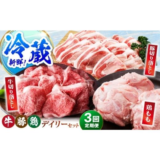 ふるさと納税 牛肉 佐賀県 江北町 冷蔵発送 全3回定期便 三栄のデイリーセット 牛 豚 鶏 肉の三栄 佐賀牛 切り落とし 豚 ありたどり 牛肉 豚肉 鶏肉
