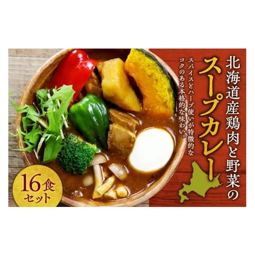 ふるさと納税 惣菜・レトルト 北海道 札幌市 北海道産鶏肉と野菜のスープカレー16食セット | 鶏肉 野菜 スープカレー セット 本格 惣菜 簡単調理 レンジ 北海…