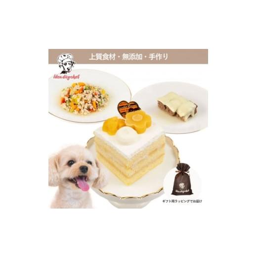 ふるさと納税 雑貨・日用品 栃木県 佐野市 マンゴーのショートケーキセット 犬のケーキ・ごはん 無添加 手作り Idea dog chef 1660625