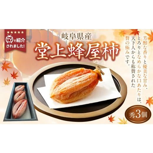 ふるさと納税 果物類 柿 岐阜県 美濃加茂市 TVで紹介 [先行受付]堂上蜂屋柿 秀 3個 入り 柿 カキ 干柿 干し柿 フルーツ 果物 くだもの 2026年1月下旬-4月上…