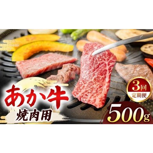 ふるさと納税 牛肉 焼肉・バーベキュー 熊本県 和水町 定期便3回 あか牛 焼肉用 500g | 熊本県 熊本 くまもと 和水町 なごみ 牛肉 おまかせ 日本原産 国内肥…