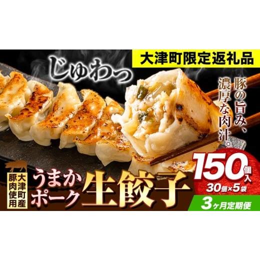 ふるさと納税 加工品等 熊本県 大津町 餃子 うまかポーク生餃子 150個 3ヶ月定期便 タレ付き 大津町限定返礼品 冷凍餃子 ギョウザ[お申込み月の翌月から発送…