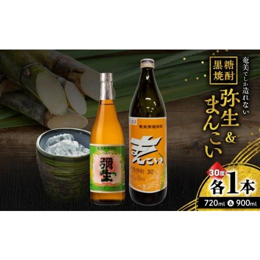 ふるさと納税 焼酎 黒糖 鹿児島県 奄美市 奄美でしか造れない黒糖焼酎 弥生(30度 720ml)&amp;まんこい(30度 900ml) 2本入セット