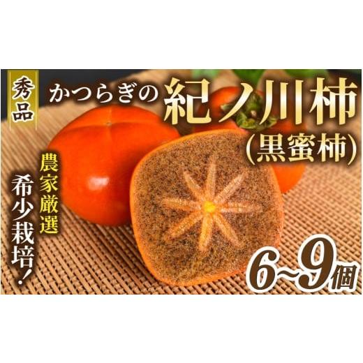 ふるさと納税 果物類 柿 和歌山県 由良町 2026年発送 紀の川柿 (果実の中身が黒い 黒蜜柿)希少栽培 秀品6個〜9個 こだわり農家厳選 2026年10月上旬から11…