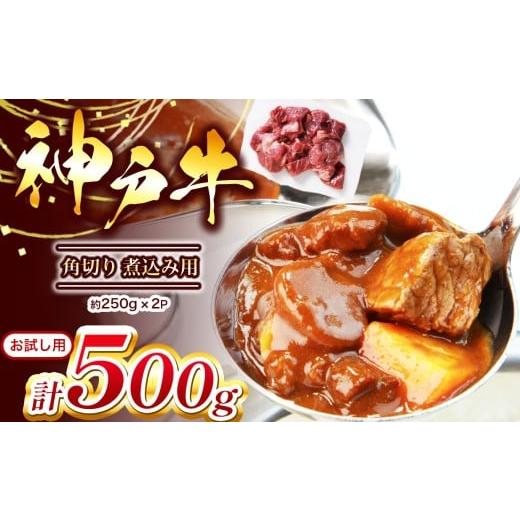 ふるさと納税 牛肉 セット 兵庫県 上郡町 お試し用 神戸牛 角切り 煮込み用 500g(250g×2P)Ι 神戸牛 牛肉 肉 にく 角切り 煮込み 480g 兵庫県 上郡町