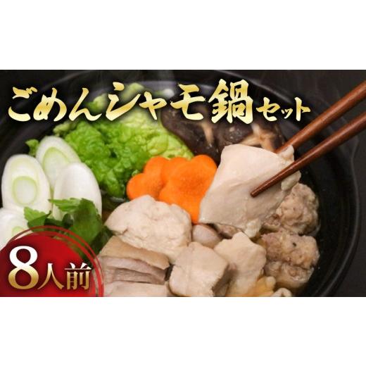 ふるさと納税 水炊き 高知県 南国市 ごめんケンカシャモ鍋セット 8人前 | 容量違いあり 鍋 鍋セット お鍋 ギフト 冷凍 しゃも シャモ 軍鶏 国産鶏肉 チキン と…_1