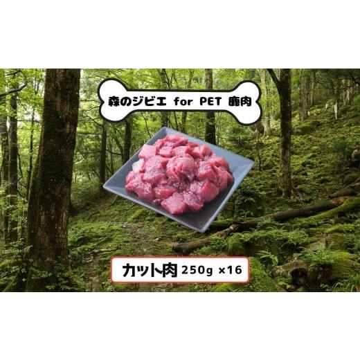 ふるさと納税 鹿肉 岡山県 西粟倉村 B 森のジビエ for PET 鹿肉 カット肉 4kg A-JK-A21A カット肉×16