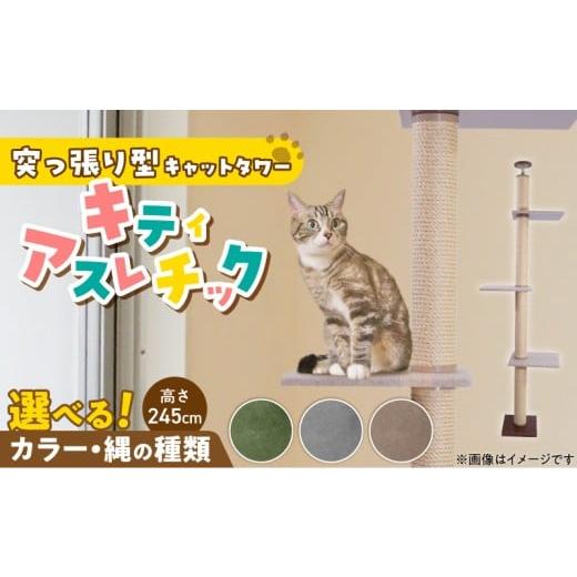 ふるさと納税 雑貨・日用品 インテリア 福岡県 久留米市 キャットタワー キティアスレチックL-B(高さ245cm) _ キティアスレチック 突っ張り型 猫 猫用 滑り…
